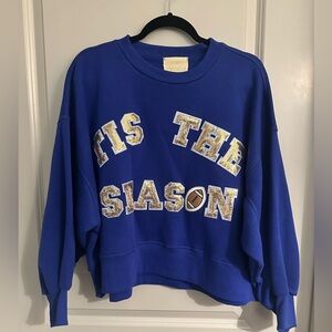 Judith March ‘Tis The Season’ Football Oversized Cropped Sweatshirt | One Size